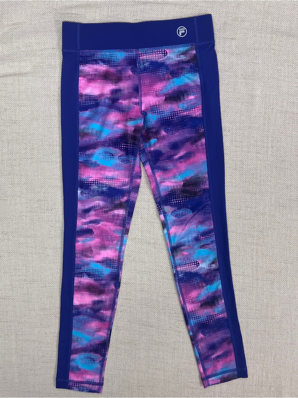Fila Sport Girls Leggings M (10-12) Purple Pink Blue Print
